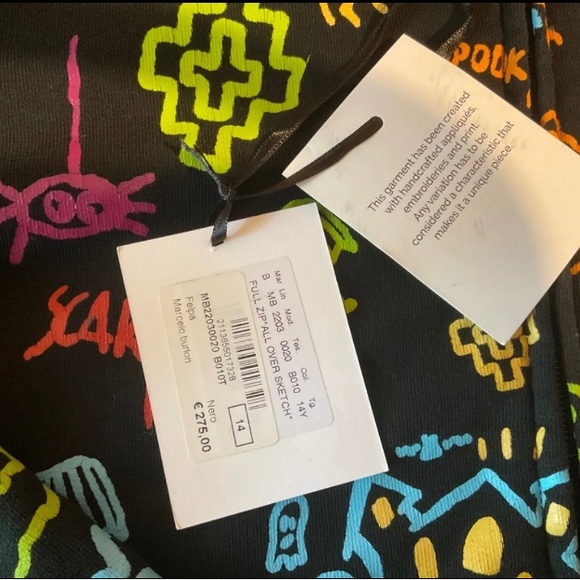 PERFECTMarcelo Burlon County Of Milan Kids TEEN motif print zip-up hoodie Sz 14 - Picture 10 of 10